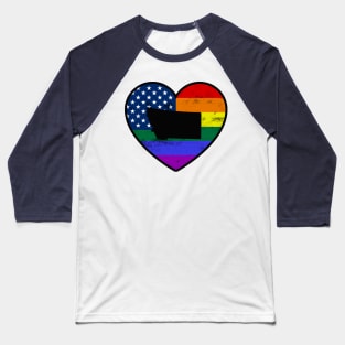 Montana United States Gay Pride Flag Heart Baseball T-Shirt
